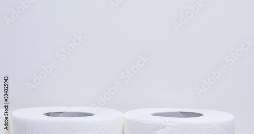 Stack of toilet paper rolls