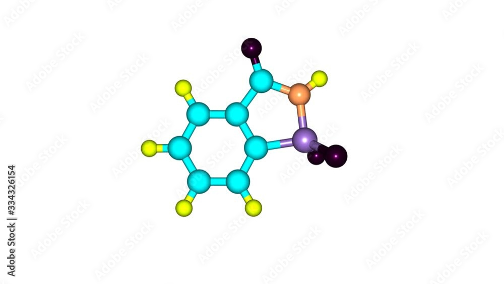 Saccharin molecule rotating video full HD Saccharin molecule rotating video full HD