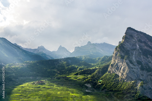 Stunning landscape of the Swiss Alps after a storm
