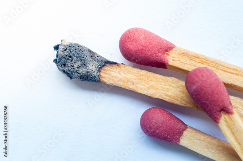 match closeup in isolate background
