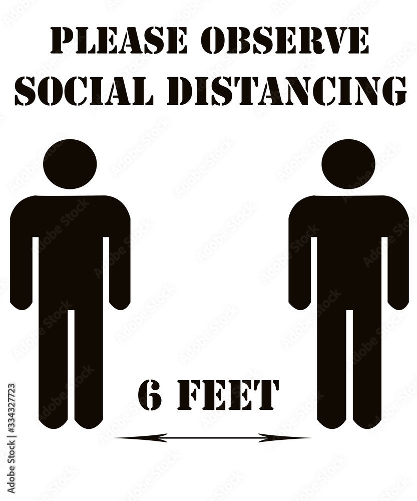 Please Observe Social Distancing illustration Please Observe Social Distancing illustration