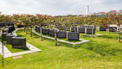 Obraz na plátně Naha, Okinawa/Japan - circa 2014: The Peace Memorial Park in Okinawa