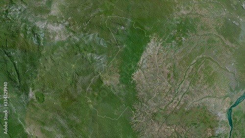 Haut-Ogooué, Gabon - outlined. Satellite