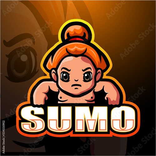 Sumo mascot esport logo design