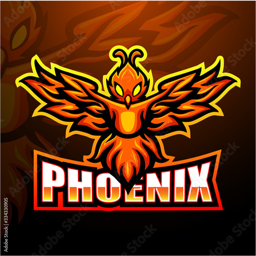 Phoenix mascot esport logo design