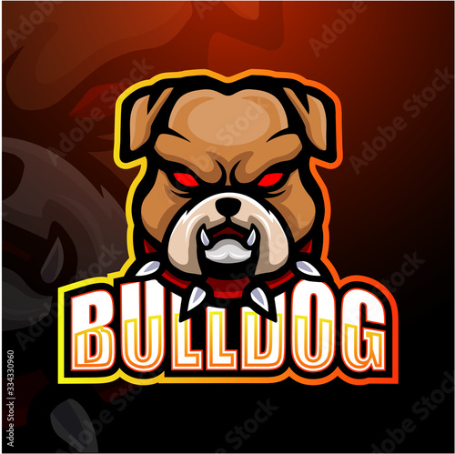 Bulldog mascot esport logo design