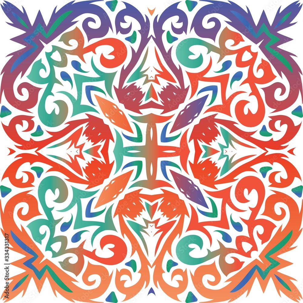 Ethnic ceramic tile in mexican talavera.