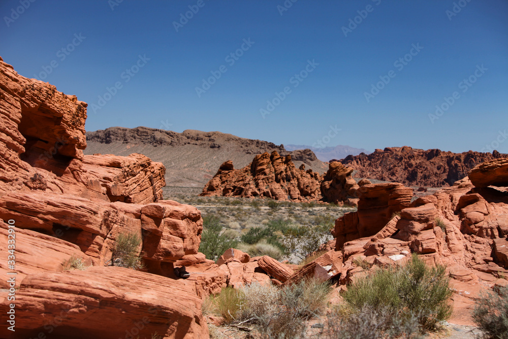 A scenic view of various rocks in The Valley of Fire
