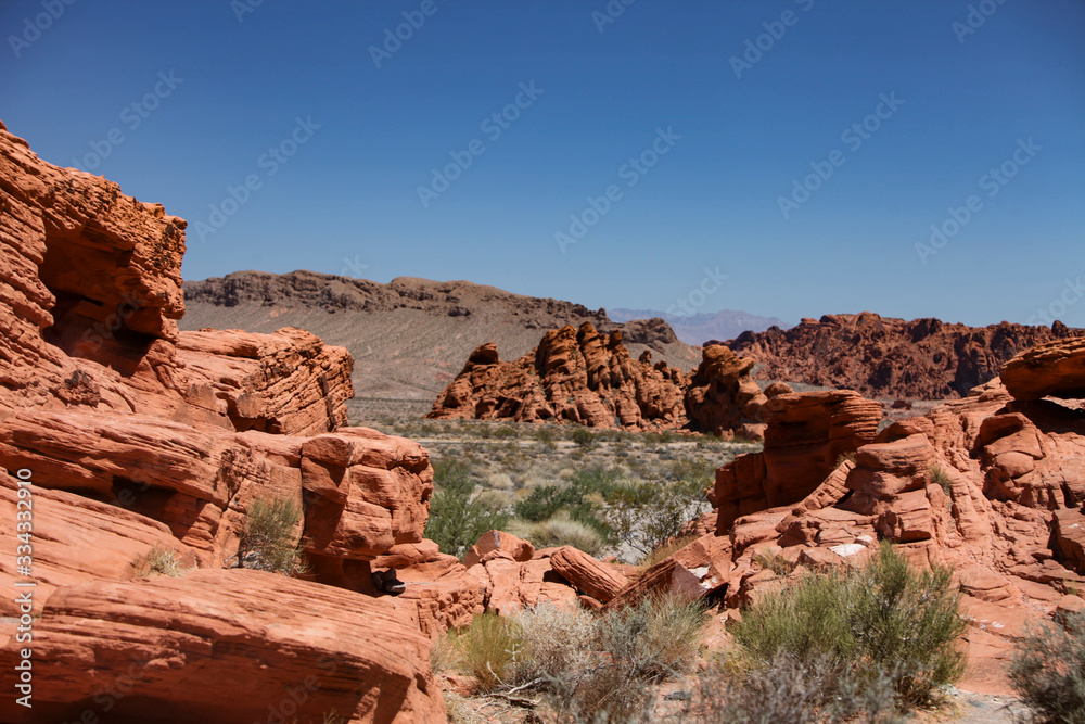 A scenic view of various rocks in The Valley of Fire A scenic view of various rocks in The Valley of Fire