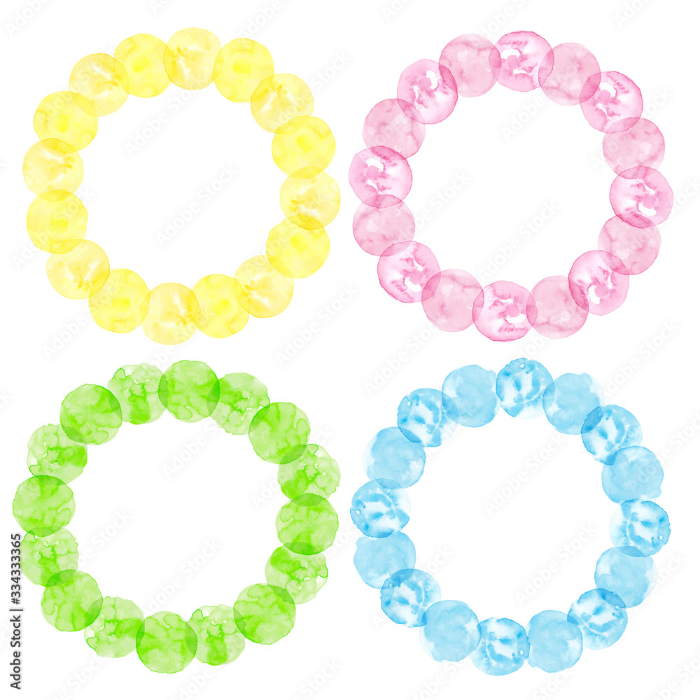 Obraz premium Spring colored polka dots painted in watercolor