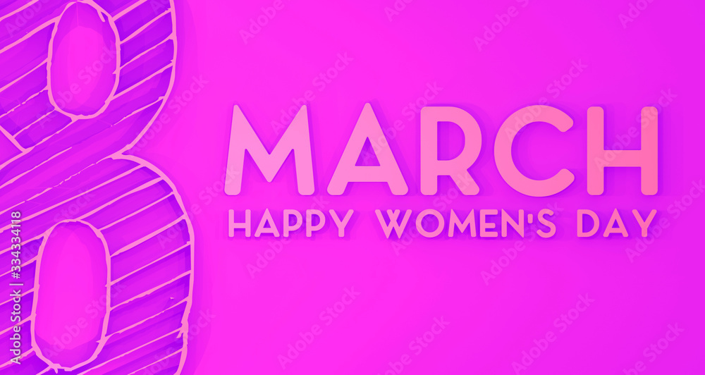 Women's Day Banner Background. 3D Rendering.