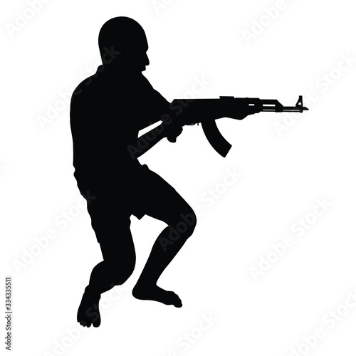 African children soldier silhouette