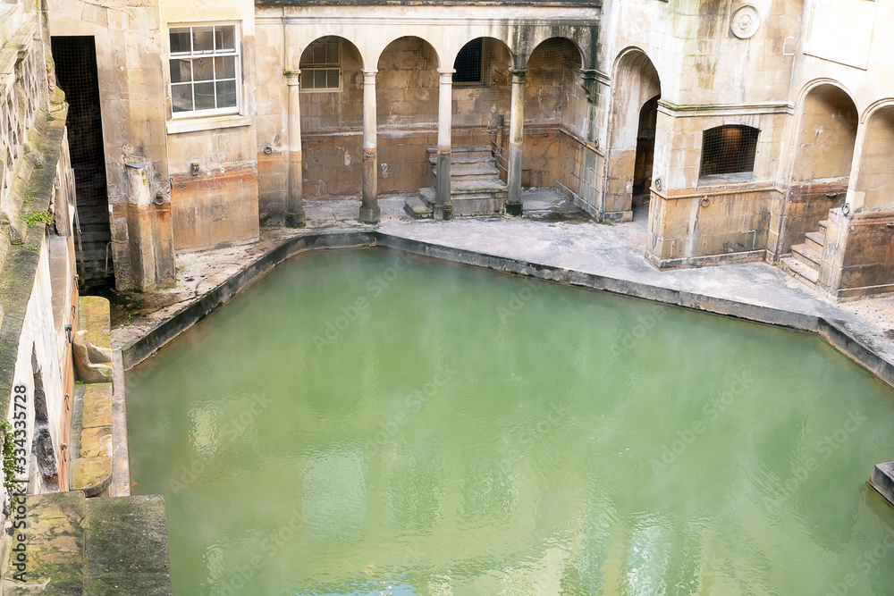 The Roman Bath, Bath, England, March 2020. The Roman Bath, Bath, England, March 2020.