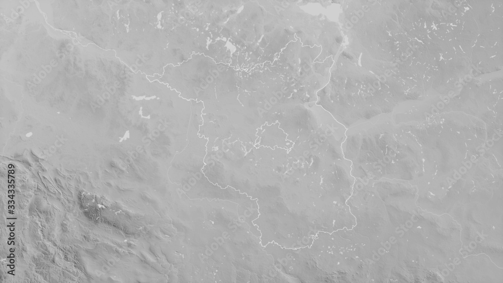 Obraz premium Brandenburg, Germany - outlined. Grayscale