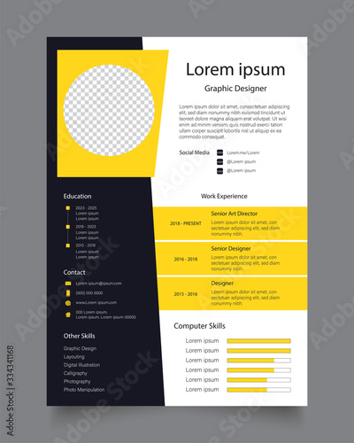 Creative CV / resume template - business layout vector illustration