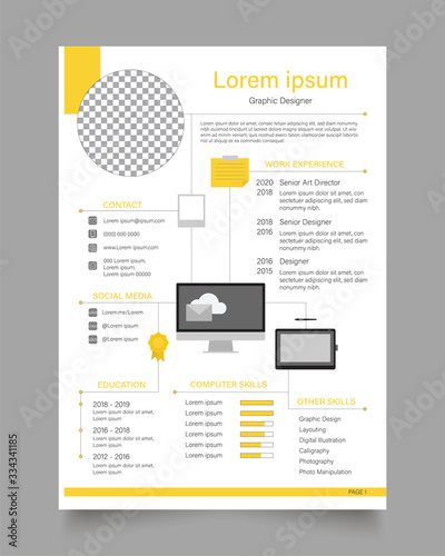 CV / resume template - workspace concept Vector illustration