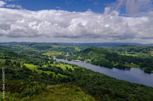 A panoramic view of lake Windermere in The Lakes District, England © Matthew