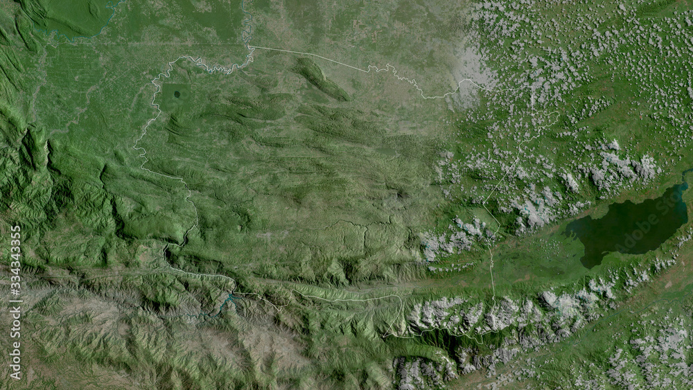 Alta Verapaz, Guatemala - outlined. Satellite