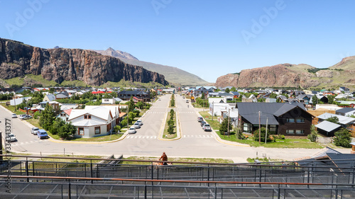 Panoramic VIew Over El Chalten, a Small Town in Santa Cruz Province, Southern Patagonia, Argentina (01.01.2020)