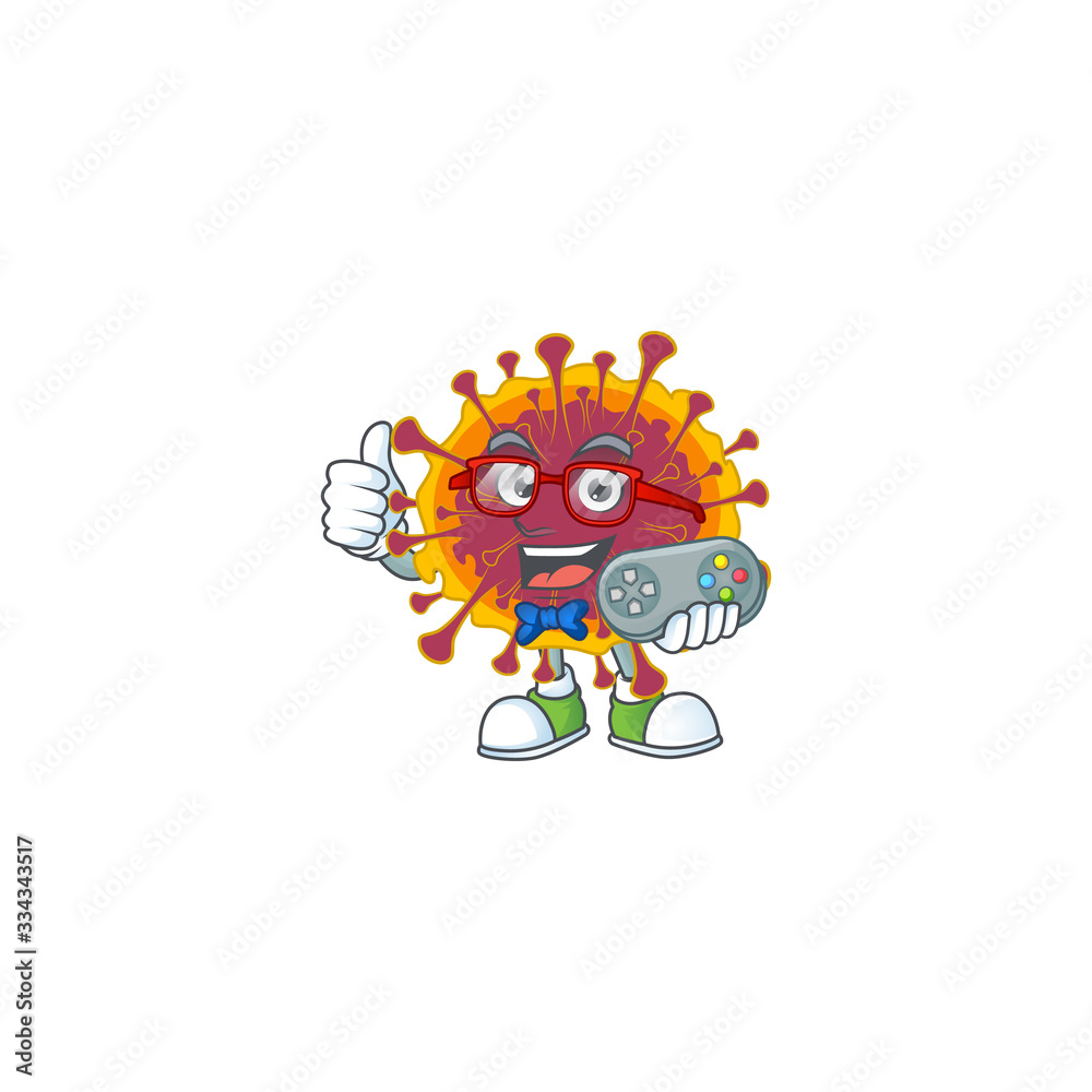 Talented spreading coronavirus gamer mascot design using controller
