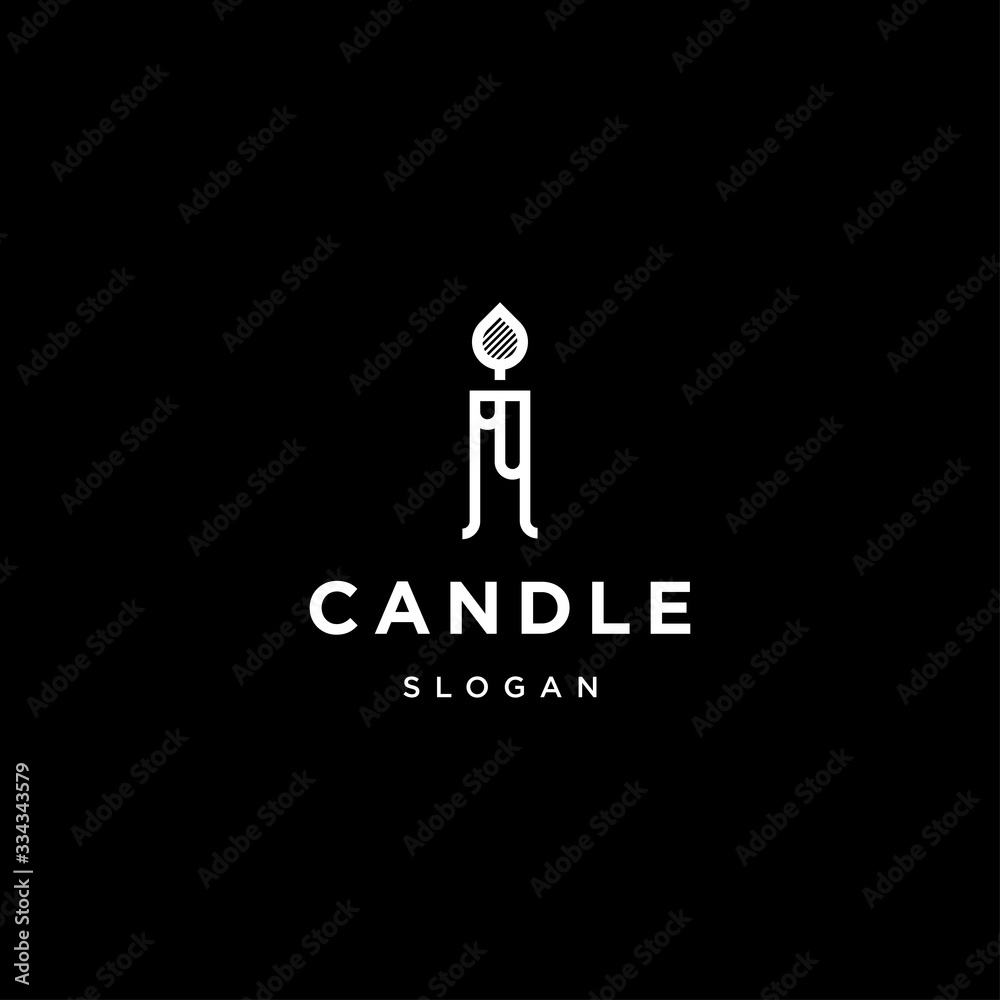 Candle logo icon design vector