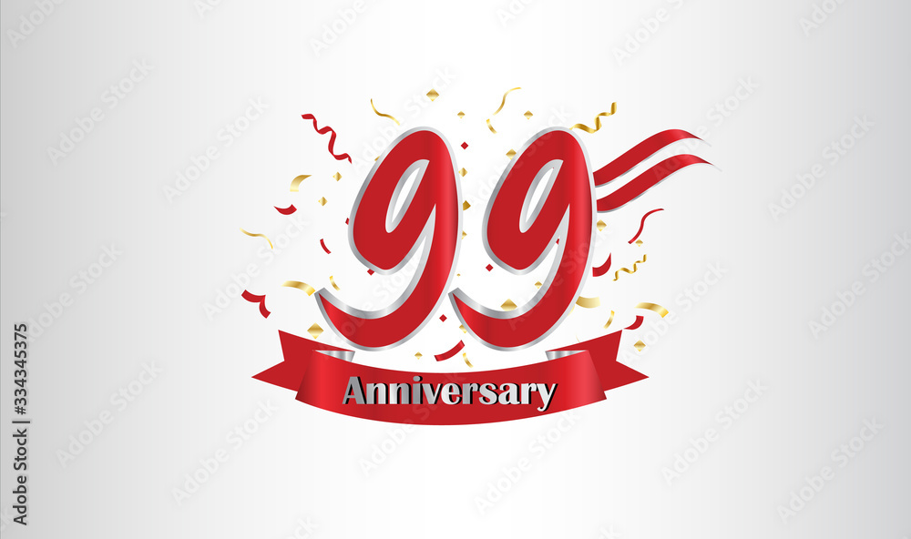 Anniversary celebration background. with the 99th number in gold and with the words golden anniversary celebration.