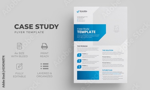 Case Study Template | Business Case Study Layout with blue elements