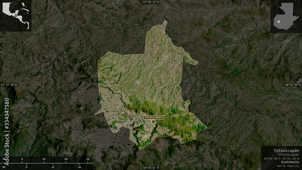 Totonicapán, Guatemala - composition. Satellite Totonicapán, Guatemala - composition. Satellite