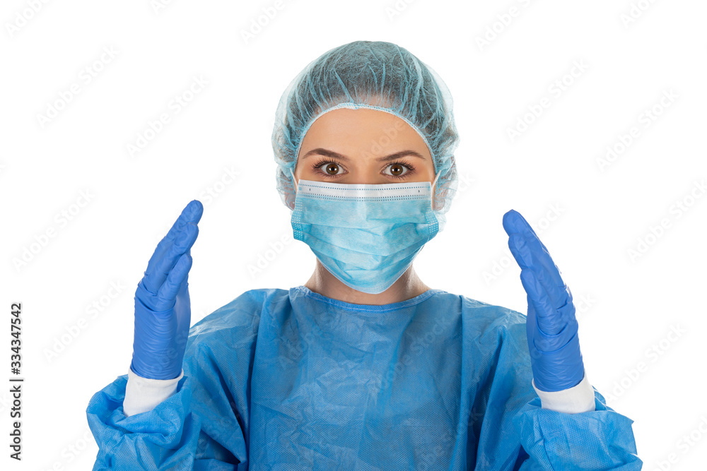 Nurse in uniform on isolated