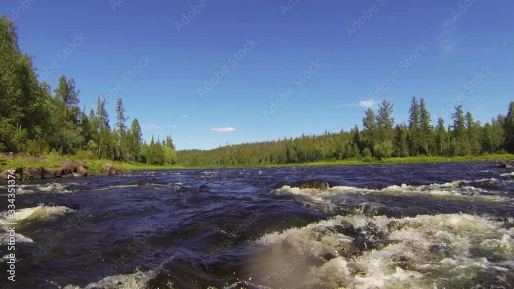 Shores Of Siberian River In Uninhabited Taiga. Handheld shot Shores Of Siberian River In Uninhabited Taiga. Handheld shot
