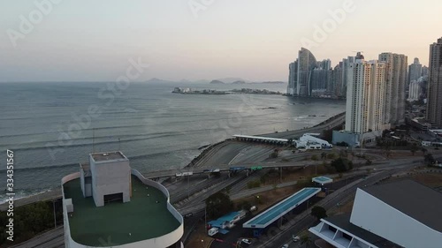 Drone shot of Panama City Coastline empty while in quarantine