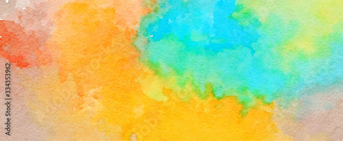 Abstract watercolor on white background.The color splashing on the paper.It is a hand drawn. - Illustration 