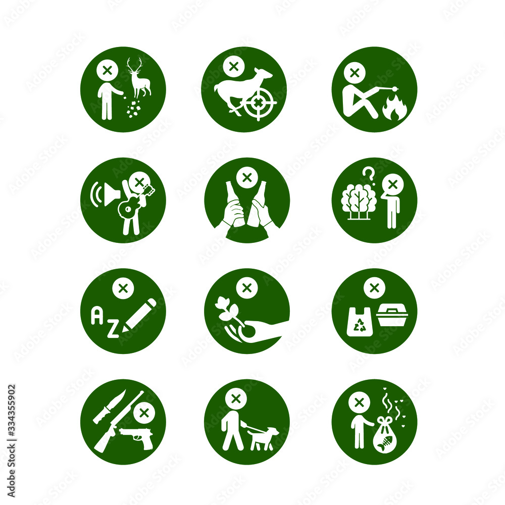 vector graphic signs of do and don't when you go to the natural park vector graphic signs of do and don't when you go to the natural park