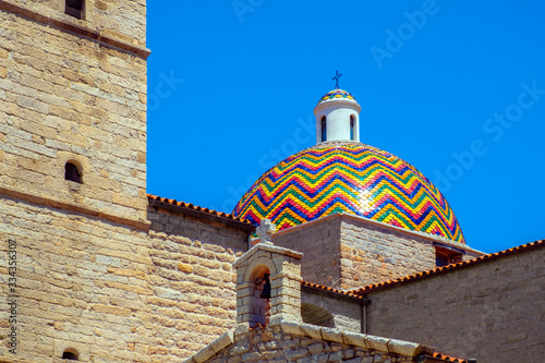 Olbia, Italy - XVIII century St. Paul Apostle Church - Chiesa di San Paolo Apostolo - at the Via Cagliari street in the historic old town quarter photo