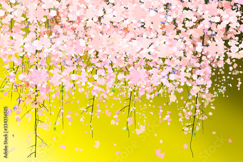 桜金屏風　cherry blossom flour art