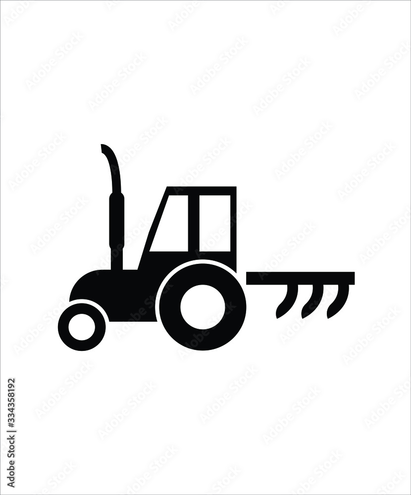 Fototapeta premium farm tractor flat icon,vector best flat design icon.