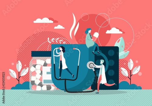 Disease concept vector flat style design illustration