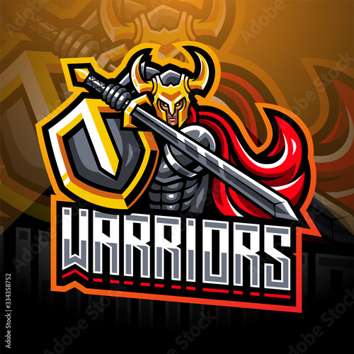 Warriors esport mascot logo design