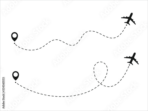 Airplane travel concept with map pins, GPS points. Flight start point concept or theme. Aircrafts and map pointer symbols vector illustration.
1413989483  