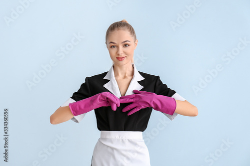 Beautiful young chambermaid...