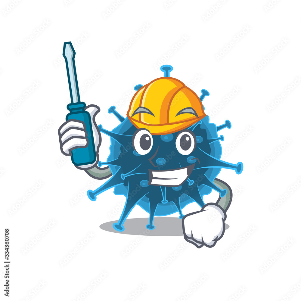 Smart automotive moordecovirus presented in cartoon character design Smart automotive moordecovirus presented in cartoon character design