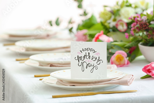 Table setting with card for...