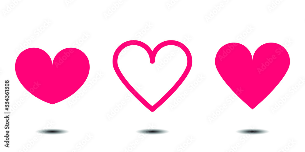 Collection of heart illustrations, Love symbol icon set, love symbol 
