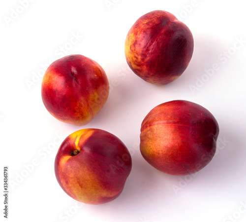 nectarines on a white background in isolation