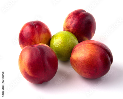 nectarines  laim on a white background in isolation