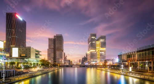 Skyline of urban architectural landscape in Ningbo business district..