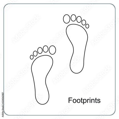  The lines of the footprints. footsteps icon or sign for print.  Vector illustration.