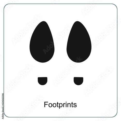  The silhouette of footprints. footsteps icon or sign for print. Vector illustration.