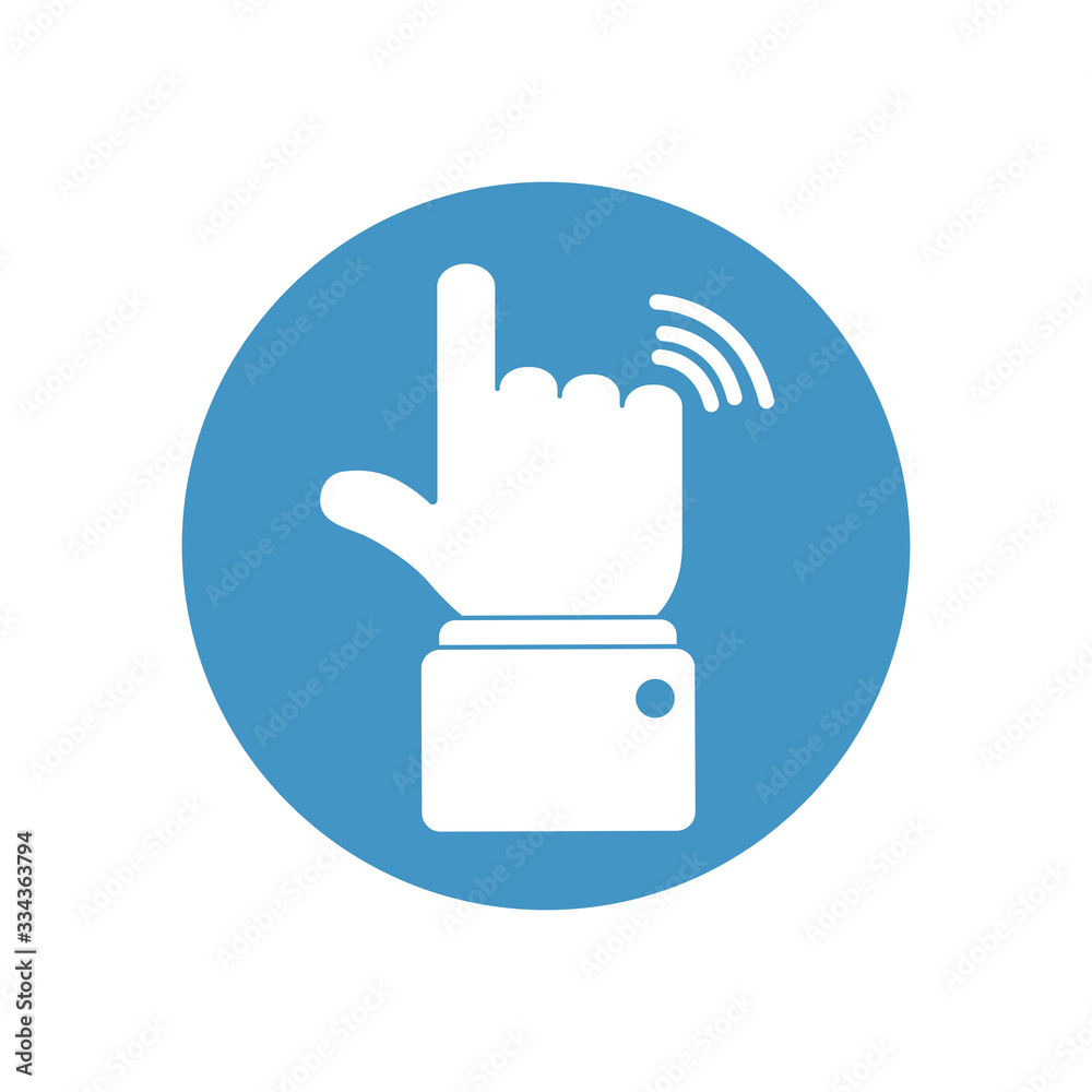 doctor online concept, doctors hand with wireless signal symbol icon, block style doctor online concept, doctors hand with wireless signal symbol icon, block style