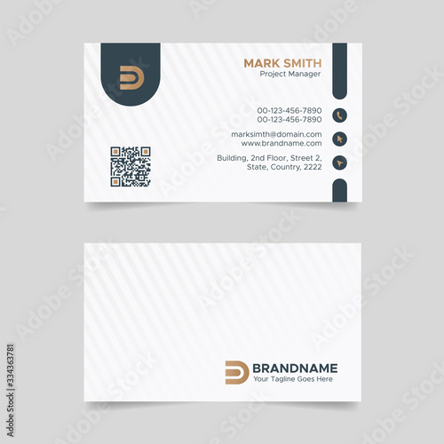 Black and White Business Card Design, Law Firm Legal Style Visiting Card Template